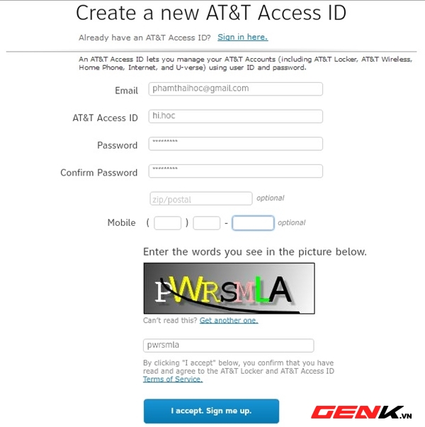 Hướng dẫn đăng ký tài khoản lưu trữ 50GB miễn phí của nhà mạng AT&T