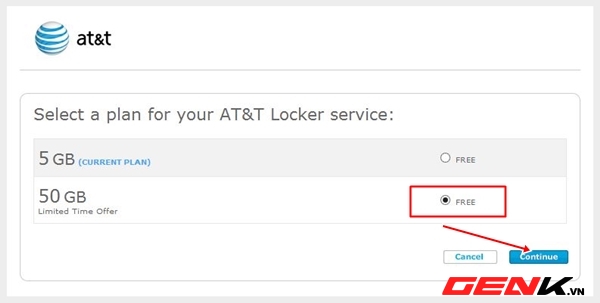 Hướng dẫn đăng ký tài khoản lưu trữ 50GB miễn phí của nhà mạng AT&T