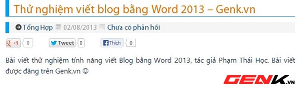 Viết Blog bằng Microsoft Word 2013