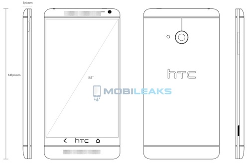 Lộ diện thiết kế phablet 5,9 inch với tên gọi One Max của HTC