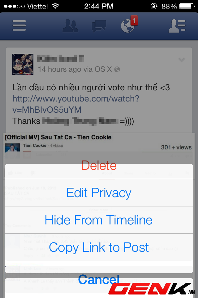 Thử dùng Facebook phiên bản 6.2 trên iOS