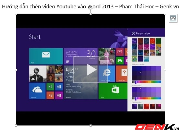 Hướng dẫn chèn video Youtube vào Word 2013