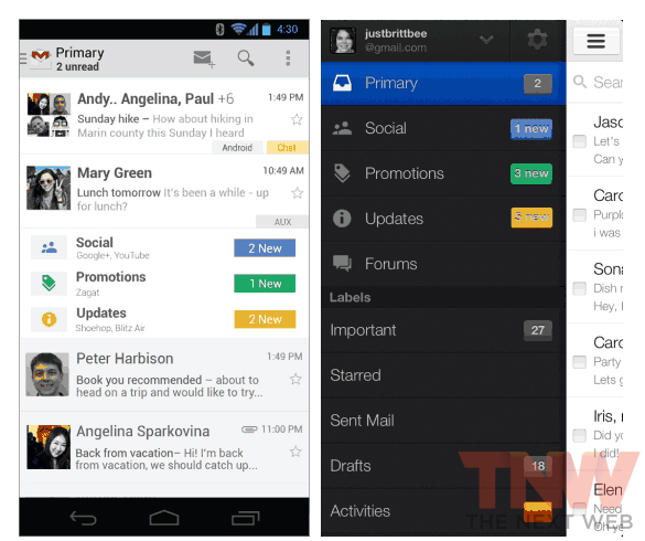 Gmail cho Android sẽ có giao diện mới, phân loại thư đến theo tính chất nội dung