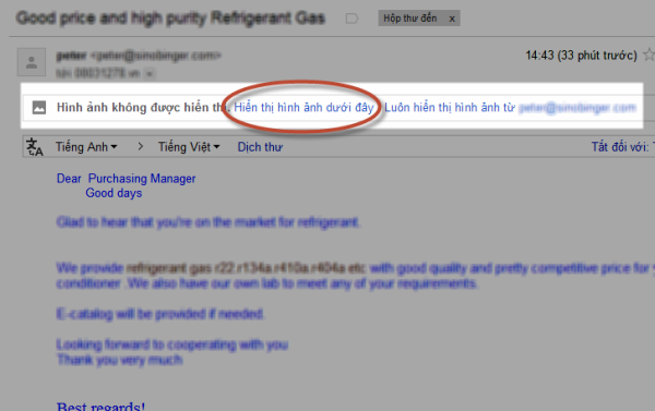  Mỗi khi bạn bấm vào nút Hiển thị hình ảnh trong Gmail bản cũ, bạn đã gửi kha khá thông tin cho các nhà quảng cáo.