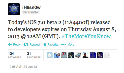 Người dùng iOS 7 beta buộc phải nâng cấp lên phiên bản mới