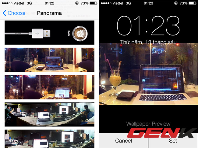 Lộ diện chức năng hình nền panorama tuyệt vời của iOS 7
