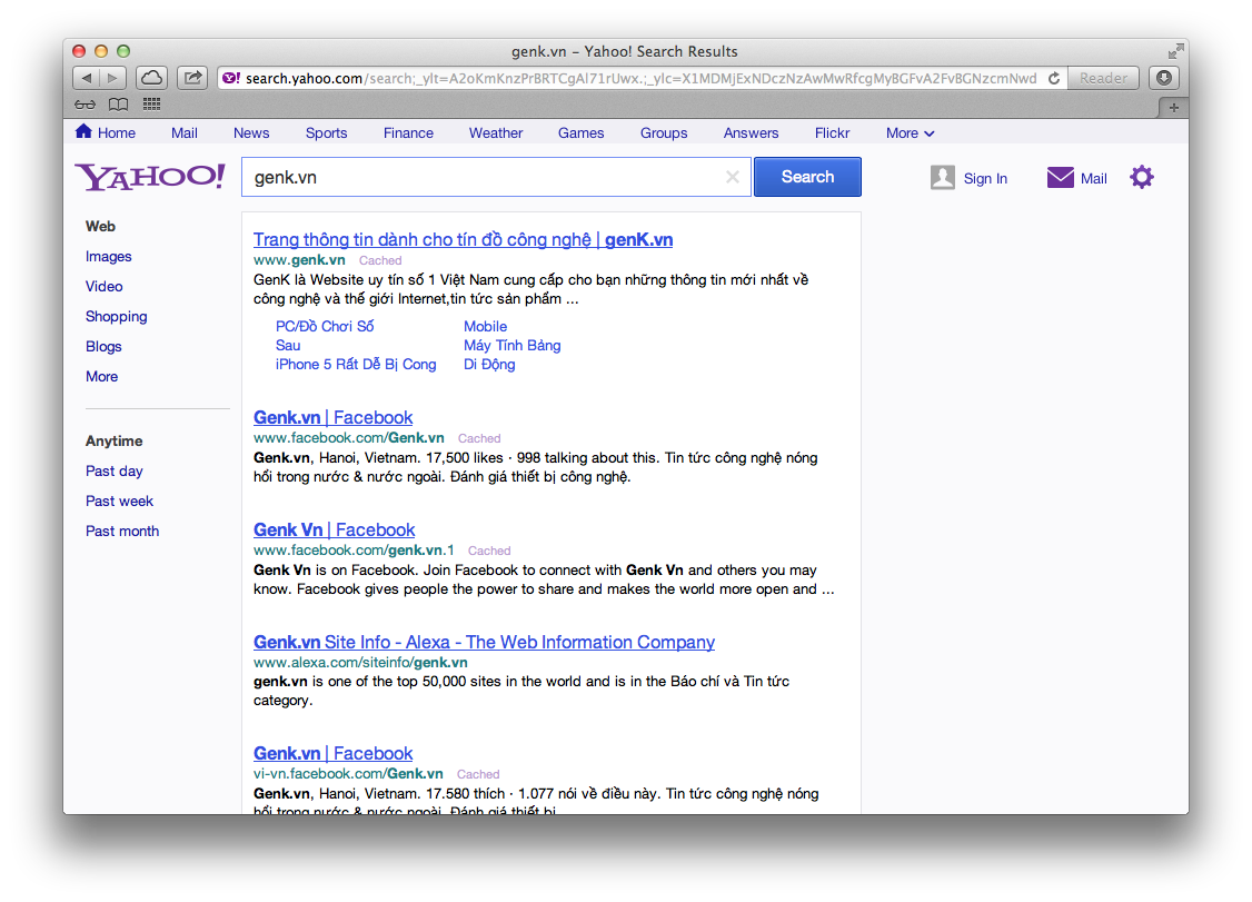 Yahoo! Search nâng cấp trang tìm kiếm tiện dụng hơn