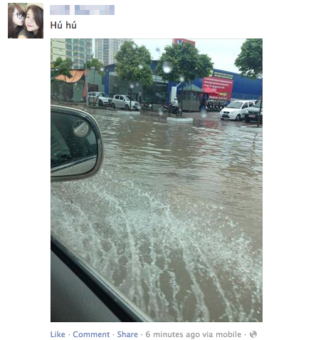 Mạng xã hội ngập tràn thông tin mưa bão tại Hà Nội