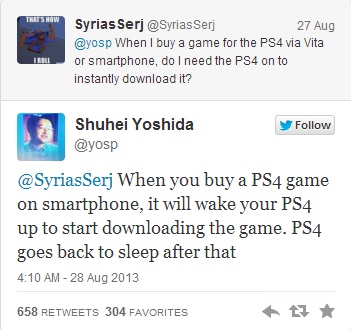  Đại diện Sony tiết lộ tính năng thú vị của PS4 trên Twitter.