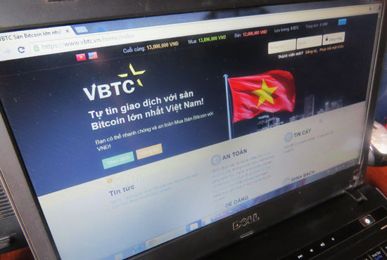 Giao diện sàn giao dịch Bitcoin VBTC. Ảnh: Hiệp Đức