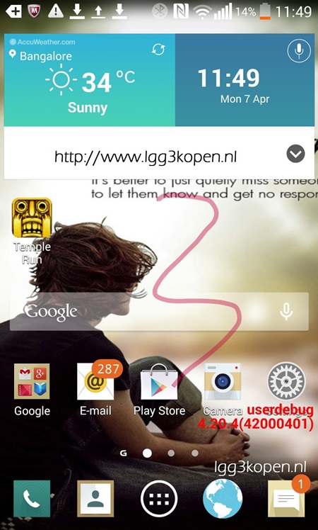 Tổng hợp ảnh chụp màn hình của LG G3