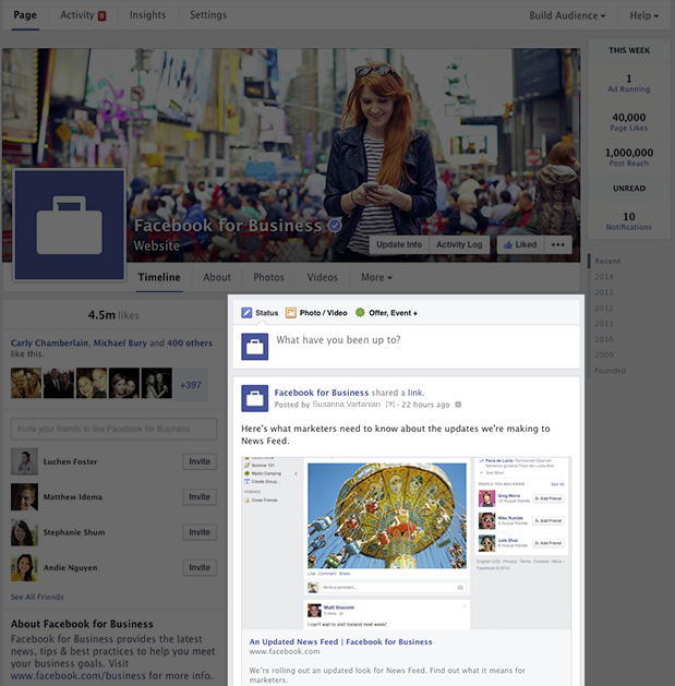 Facebook sẽ áp dụng thiết kế mới giống trang cá nhân cho các Fanpage