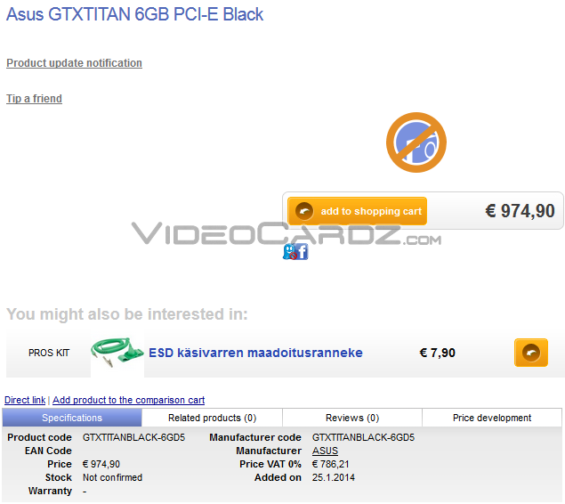 ASUS GEFORCE GTX TITAN BLACK 6GB