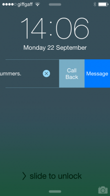 c7 220x390 Skype được điều trị iOS 8, có nghĩa là bây giờ bạn có thể quản lý các cuộc gọi và tin nhắn từ màn hình khóa của bạn