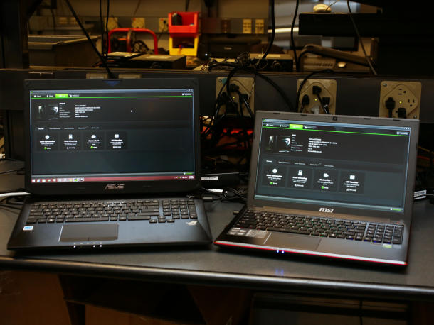 Các laptop mới của Asus và MSI dùng card đồ họa GeForce GTX 800-series của Nvidia. 