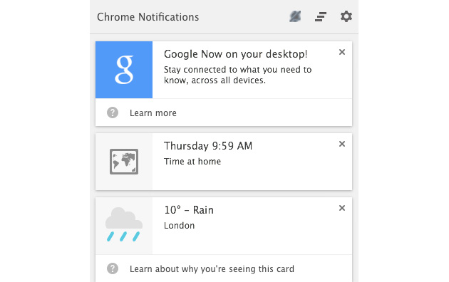 Google Now chính thức ra mắt trên trình duyệt Chrome cho máy tính