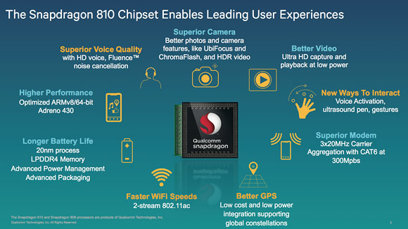 Qualcomm ra mắt bộ đôi chip 64 bit Snapdragon 808 và Snapdragon 810