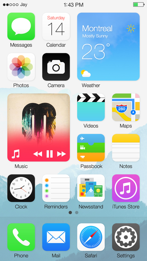 Ý tưởng thiết kế iOS 8 kết hợp cùng Widget và Live Tile