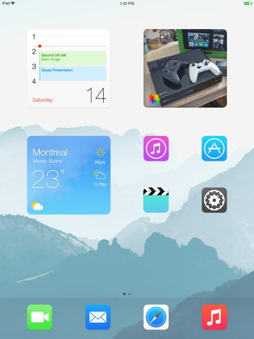 Ý tưởng thiết kế iOS 8 kết hợp cùng Widget và Live Tile