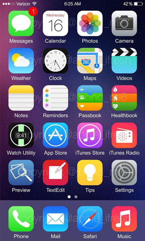 Xuất hiện loạt ảnh hệ điều hành iOS 8 mới