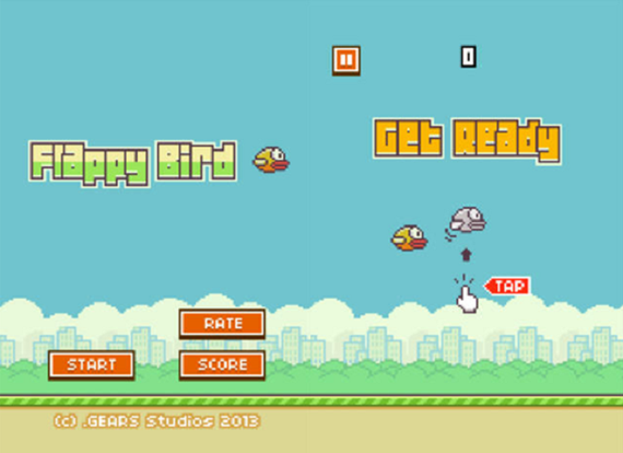 Giao diện game Flappy Bird của Nguyễn Hà Đông.
