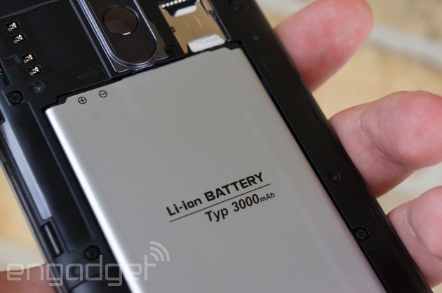 The lithium-ion battery in an LG G3
