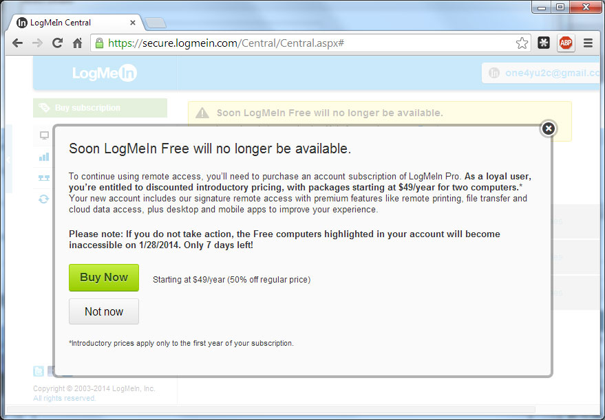 LogMeIn Notice