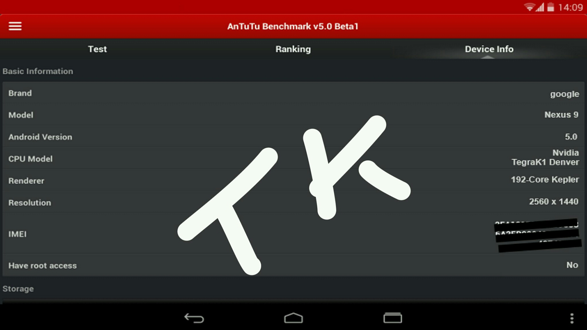 Lộ cấu hình Nexus 9 qua trình Benchmark AnTuTu