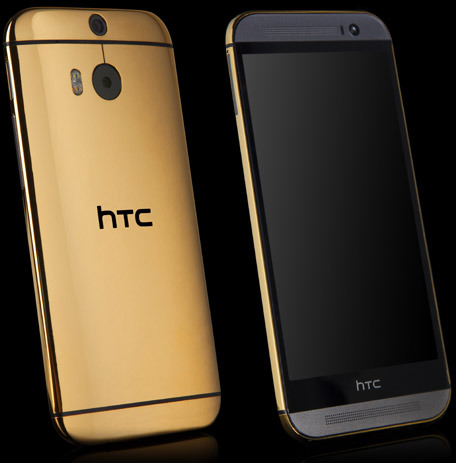 HTC One M8 vỏ vàng 24K.