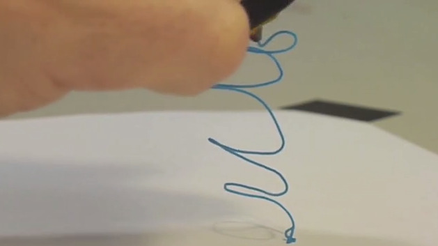 An example of a drawing done in thin-air on the 3Doodler video. 