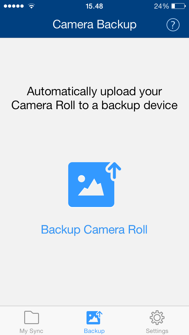 Option for backing up your camera roll in BitTorrent Sync on iOS
