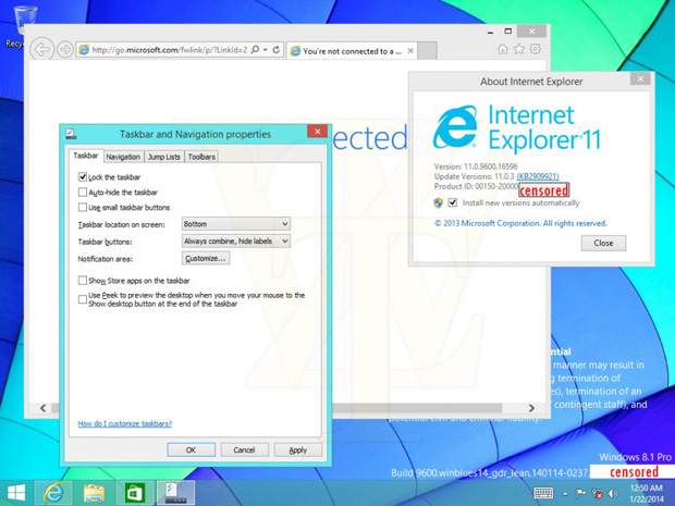 Windows 8.1 Update 1 screenshot leak