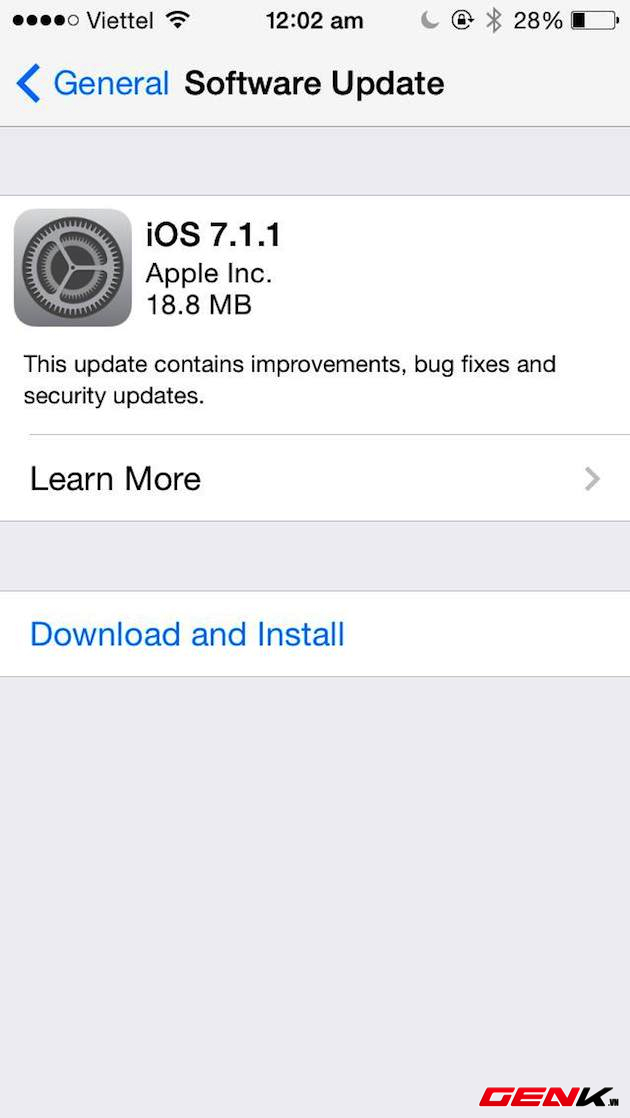 Apple tung bản cập nhật iOS 7.1.1, cải thiện Touch ID và sửa lỗi