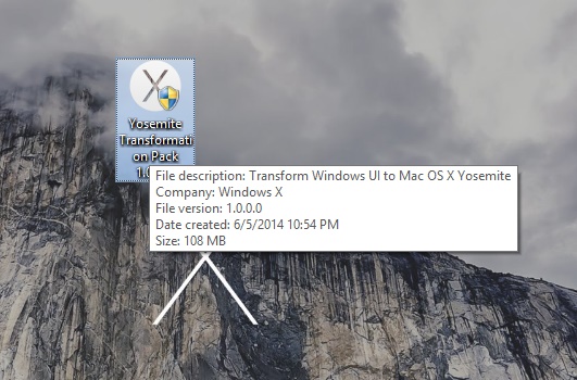 Khoác áo OS X Yosemite 10.10 cho Windows