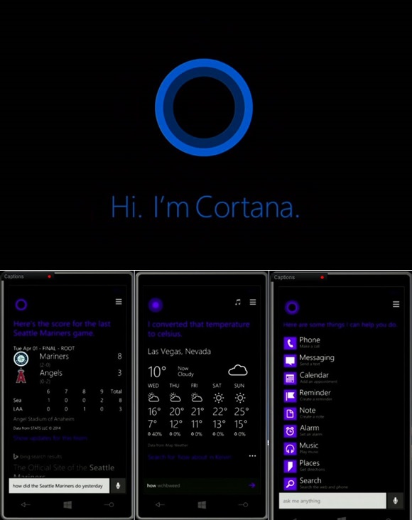 Cortana voice assistant