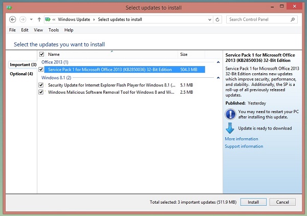 Microsoft phát hành cập nhật Service Pack 1 cho Office 2013