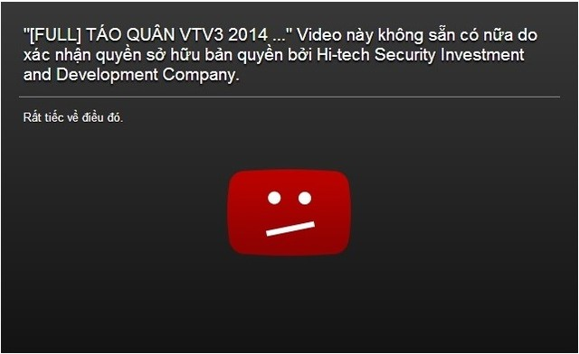 Hiện tại, những clip Táo quân 2014 đã bị gỡ bỏ khỏi Youtube.