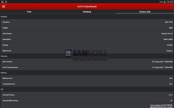 Samsung rò rỉ tablet có thể cạnh tranh với Apple iPad Air