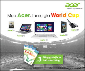 Mua sản phẩm Acer, có cơ hội đến Brazil xem World cup