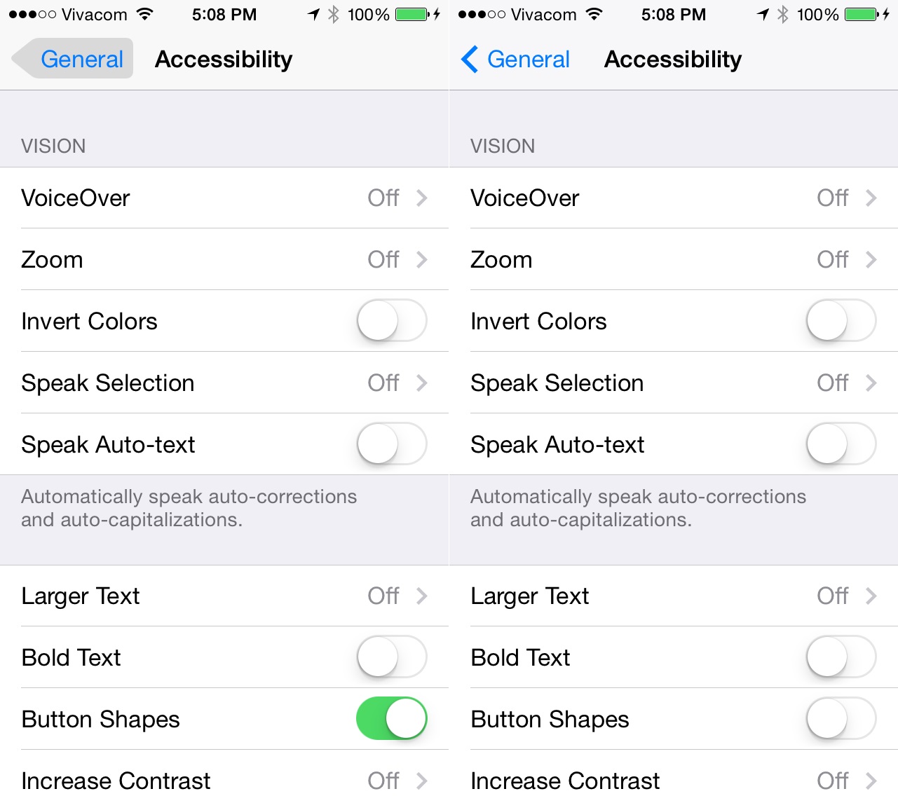 New accessibility options
