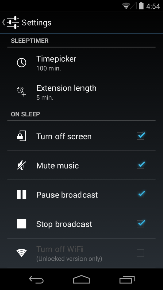 Sleep Timer - Th&ecirc;m t&iacute;nh năng Sleep cho Android