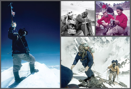 Sáu mươi năm kể từ khi đội Edmund Hillary và Tenzing Norgay's lần đầu tiên chinh phục đỉnh Everest. Những công nghệ tiên tiến ngày nay đã giúp họ làm lại điều đó. Ảnh: Edmund Hillary, Alfred Gregory & George Lowe/Royal Geographical Society with IBG