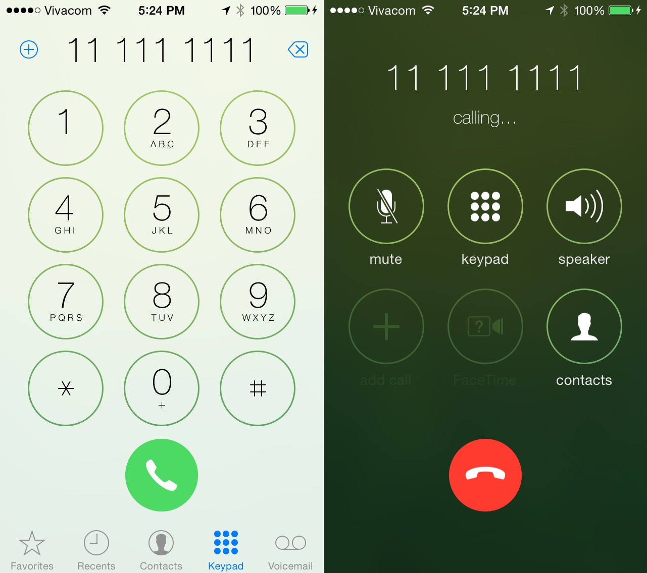 New call options: little call animation, add new contact button