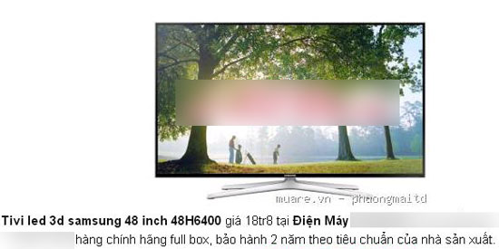 Một điểm bán tại Hà Nội đưa ra mức giá 18,8 triệu đồng cho sản phẩm Samsung 48H6400.