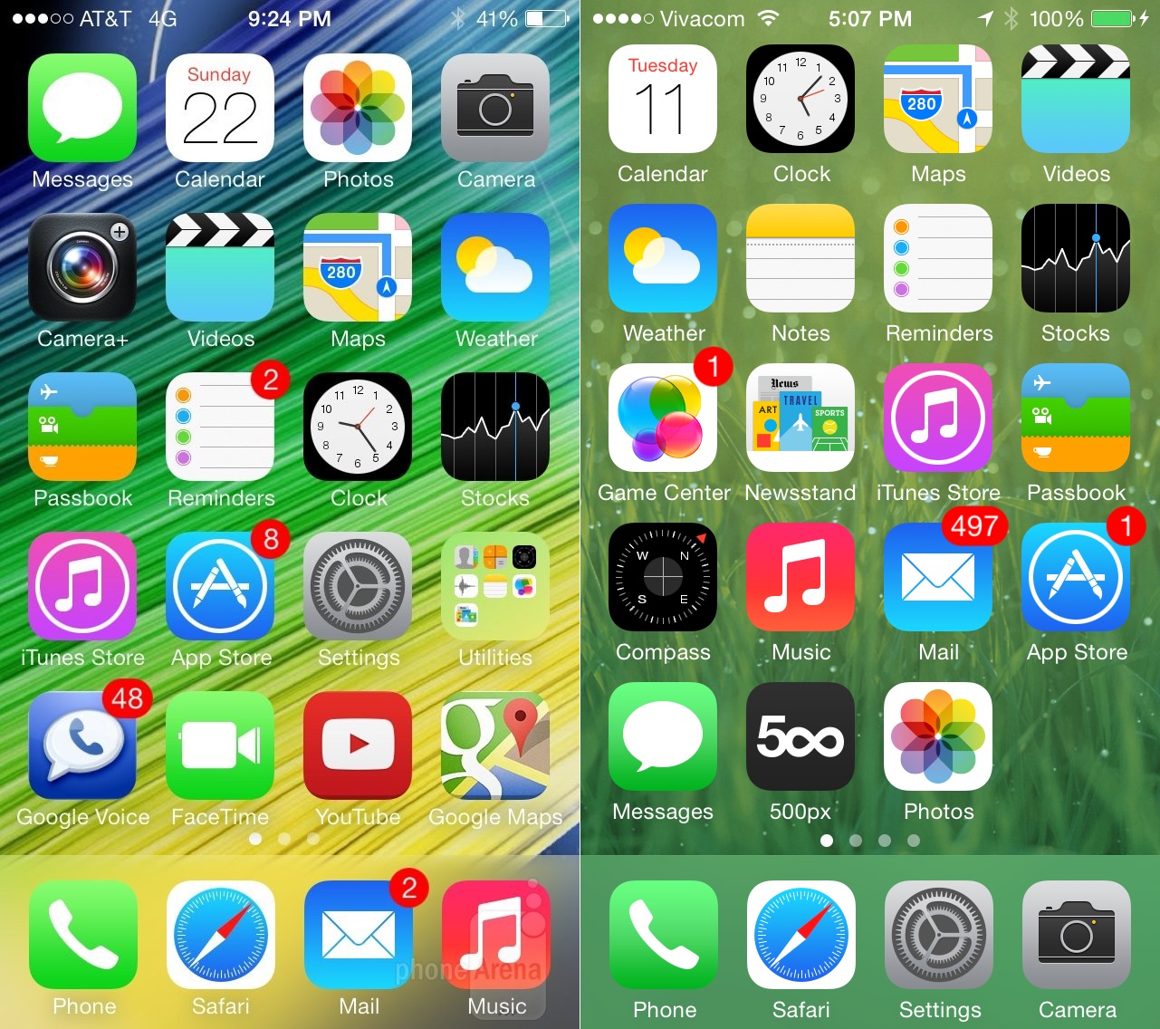 Slightly different icons: a different shade of... green