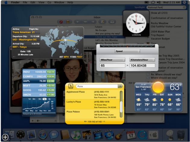 OS X Yosemite 10.10 không phải là lần đầu tiên Apple sử dụng widget