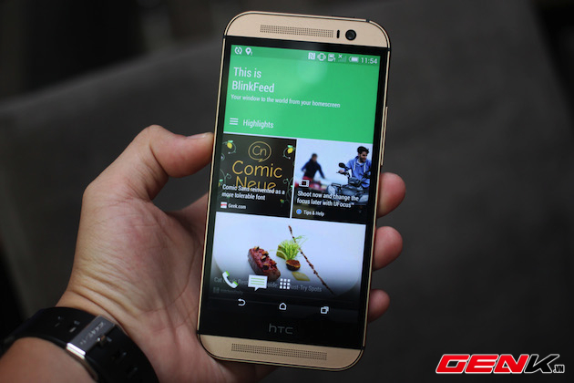 Mở hộp HTC One M8 xách tay màu vàng hổ phách, giá lên tới 22 triệu đồng