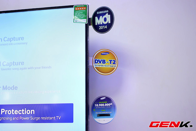 Nhãn dán trên một sản phẩm TV Samsung.