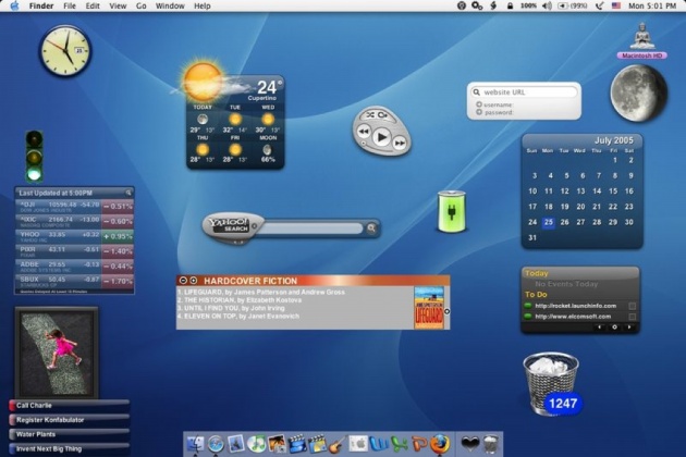 OS X Yosemite 10.10 không phải là lần đầu tiên Apple sử dụng widget