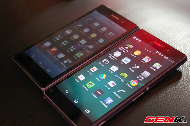 Cận cảnh bom tấn Xperia Z2, so dáng cùng Xperia Z1 và iPhone 5s